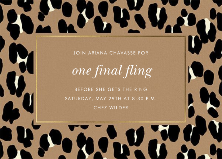 Bold Leopard - Bachelorette Party Invitation by kate spade new york
