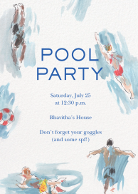 Pool Impressions - Pool Party Invitation by Sam Crosby