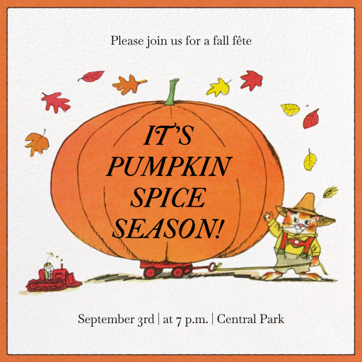 Grand Pumpkin - Invitation by Richard Scarry