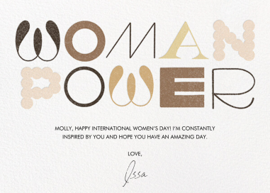 Feel the Power - International Women's Day Card by Paperless Post