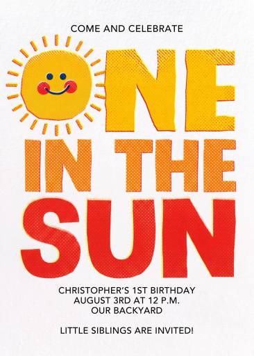 Happy Sun - First Birthday Invitation by Paperless Post