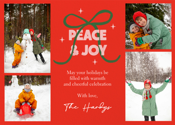Photo Holiday Bow Collage Card