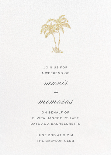 Mascarene - Bachelorette Party Invitation by Crane & Co.