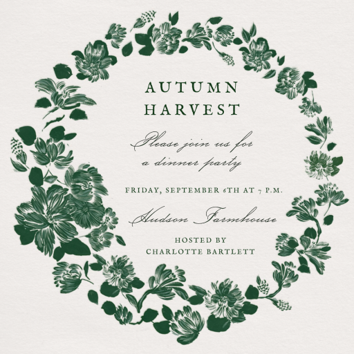 Rosy Ring - Fall Party Invitation by Emilia Wickstead