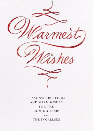Warmest Wishes - Business Holiday Card by Paperless Post