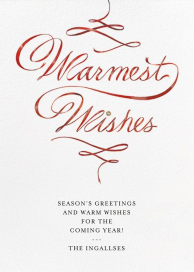 Warmest Wishes - Business Holiday Card by Paperless Post