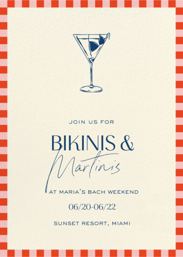 Bikinis and Martinis - Bachelorette Party Invitation by Paperless Post