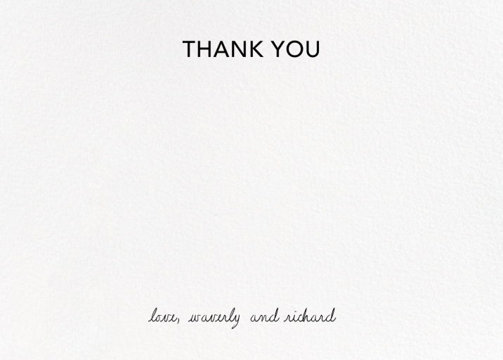 With Hugs and Kisses (Double-Sided) - Wedding Thank You Card by Linda and Harriett - Back