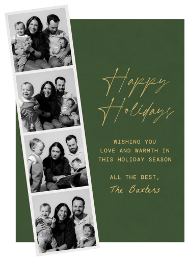 Photo Strip Holiday Green Card