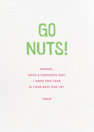 Nutty Birthday - Birthday Card by Hello!Lucky - Back