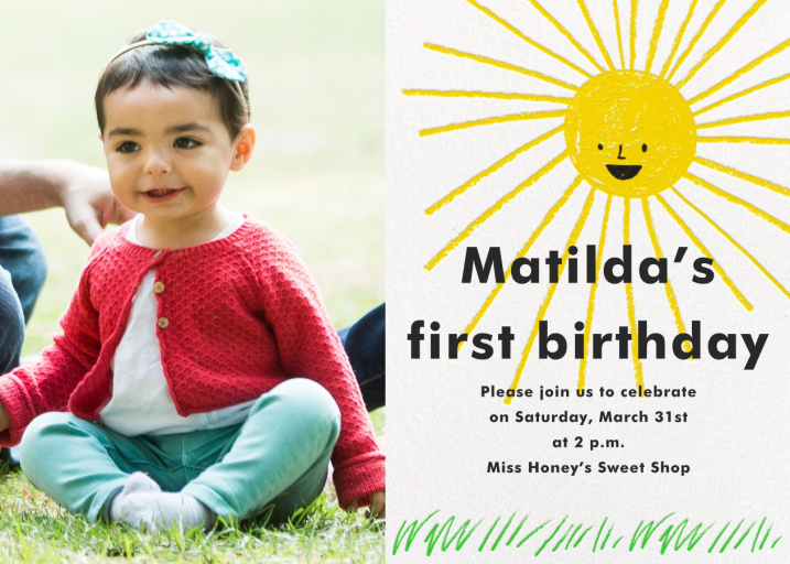 Moment in the Sun (Photo) - First Birthday Invitation by Hello!Lucky