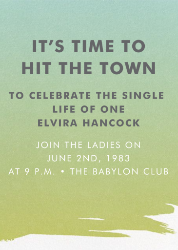 Gradient Painted - Bachelorette Party Invitation by Paperless Post