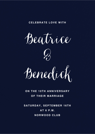 Navy - Anniversary Invitation by Paperless Post