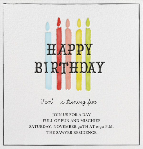 Blow Out the Candles - Birthday Invitation by Mr. Boddington's Studio