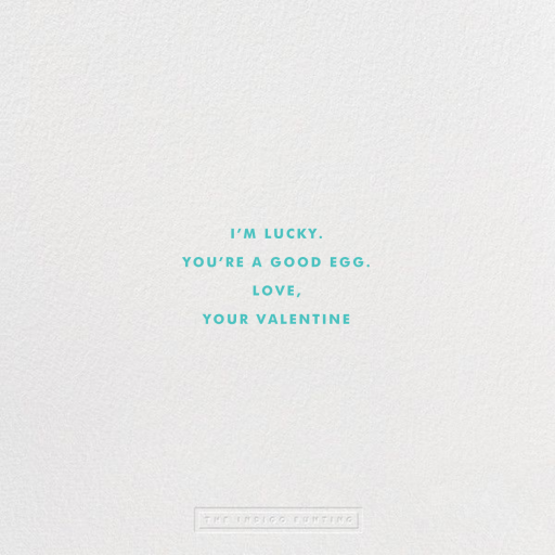 Good Egg - Valentine's Day Card by The Indigo Bunting - Back