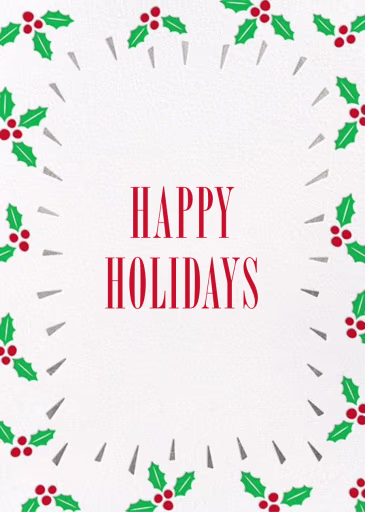 Holly Glow - Holiday Card by Paperless Post