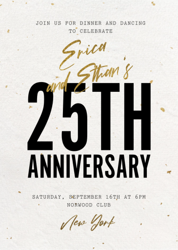 Golden Flecks - Anniversary Invitation by Paperless Post