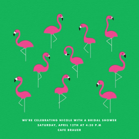 Flamingos - Bridal Shower Invitation by The Indigo Bunting