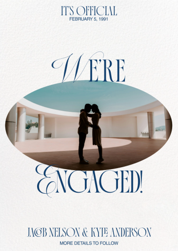 Oval Photo - Wedding Announcement by Both