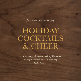 Wood Grain Dark - Holiday Party Invitation by Paperless Post