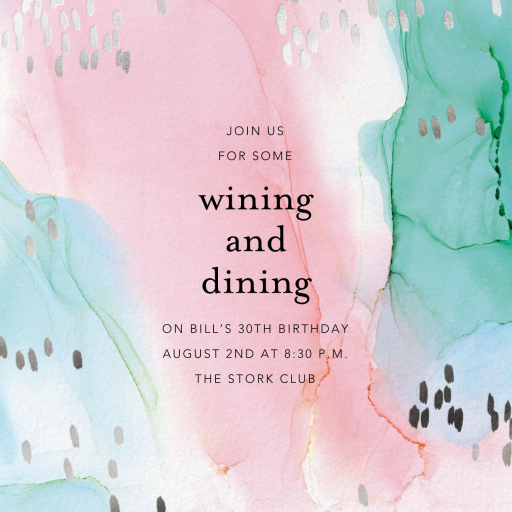 Watercolor Pastel - Birthday Invitation by Ashley G