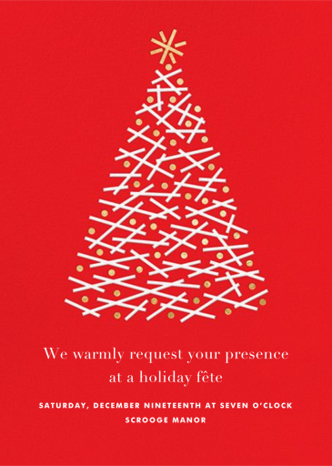 Crisscross Tree - Christmas Party Invitation by Paperless Post