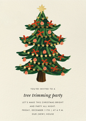Festive Tree (Invitation) - Holiday Party Invitation by Rifle Paper Co.