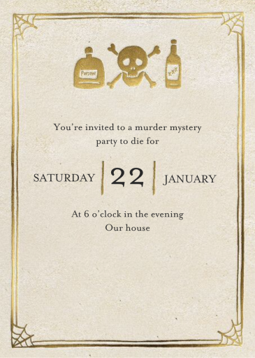 Ye Old Party - Murder Mystery Invitation by Paper Source