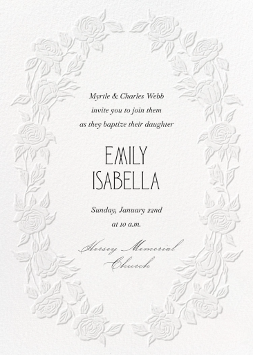 Whispering Florals - Baptism & Christening Invitation by  Monique Lhuillier