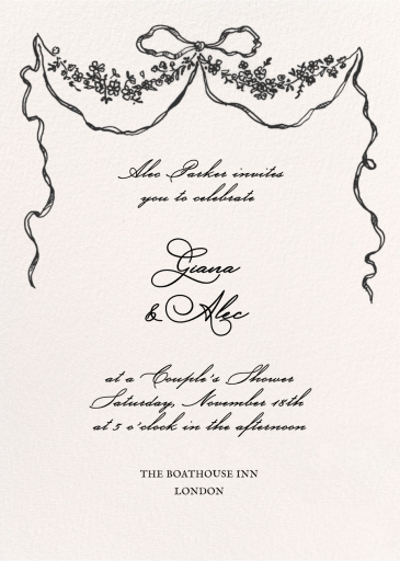 Ribbon Garland - Bridal Shower Invitation by Emilia Wickstead