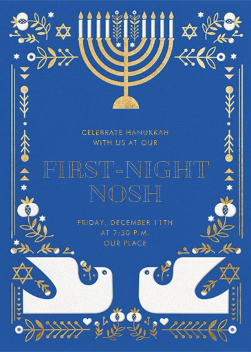 Hanukkah Doves (Invitation) - Hanukkah Invitation by Hello!Lucky