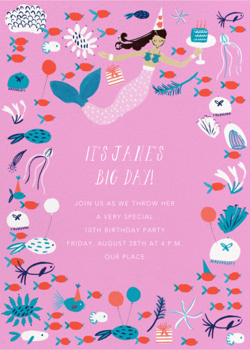 Mermaid's Cake - Birthday Invitation by Mr. Boddington's Studio