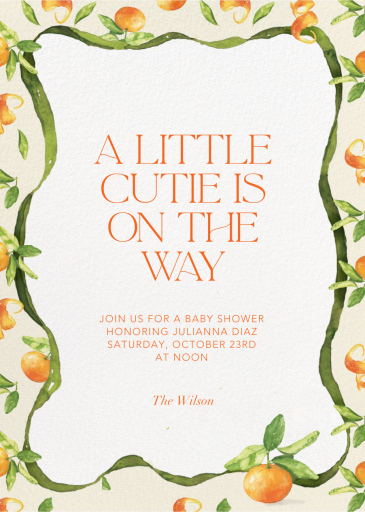 Clementine Border - Baby Shower Invitation by Clementina Sketchbook