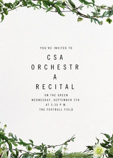 Chincoteague Vine - Recital Invitation by Paperless Post