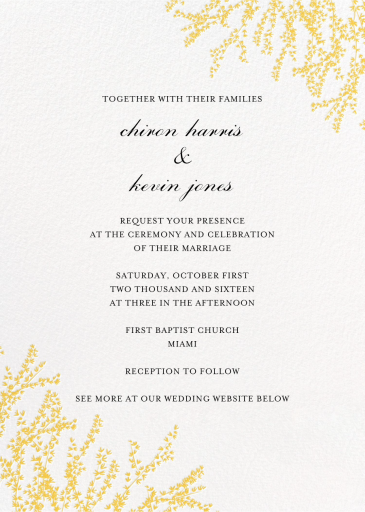 Forsythia Golden Corners - Wedding Invitation by Paperless Post