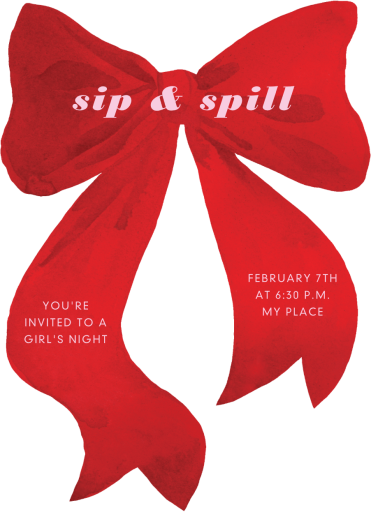 Painted Bow Cutout - Winter Party Invitation by Paperless Post