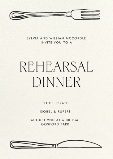 Table for Two - Rehearsal Dinner Invitation by Paperless Post