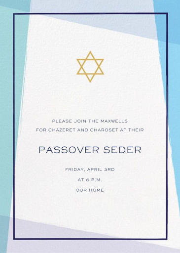 Tekhelet - Passover Invitation by Paperless Post
