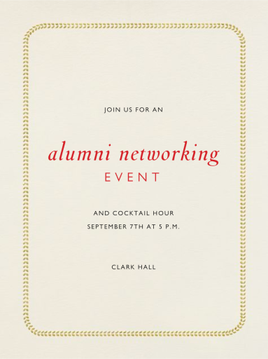 Leaf Inner Bevel Border - Alumni Event Invitation by Paperless Post