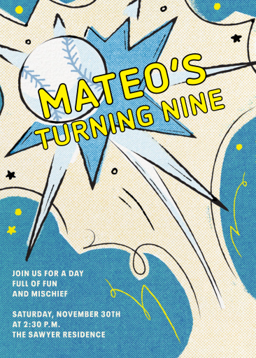 Baseball Smash - Birthday Invitation by Paperless Post