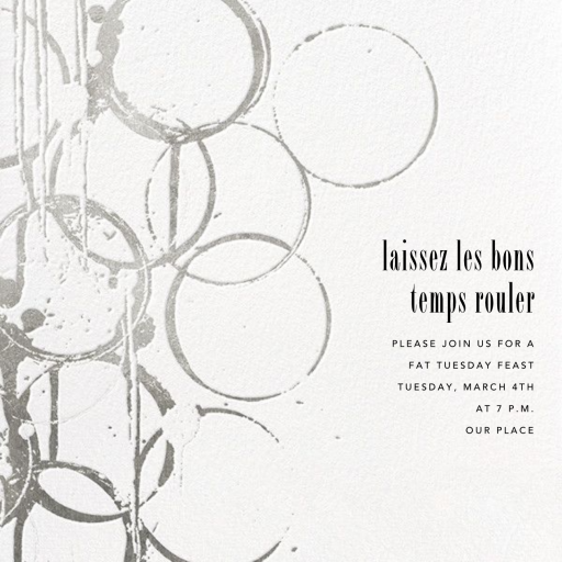 Metallic Circles Watermark - Mardi Gras Invitation by Kelly Wearstler