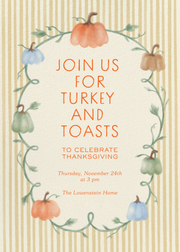 Watercolor Pumpkin Vine Invitation