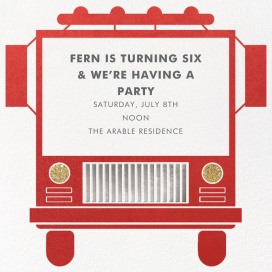 Fire Truck - Birthday Invitation by Paperless Post