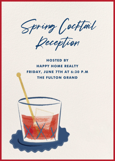 Old Fashioned Cocktail Invitation
