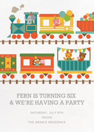 Circus Choo-Choo - Birthday Invitation by Petit Collage