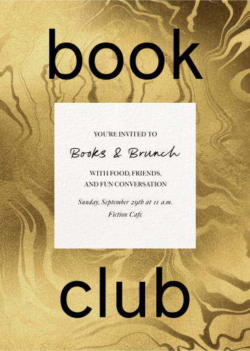 Marble Border - Book Club Invitation by Paperless Post