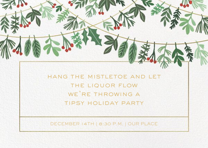 Strung Mistletoe - Christmas Party Invitation by Paperless Post