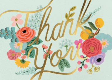 Mint Garden Party Thank You - Thank You Card by Rifle Paper Co.