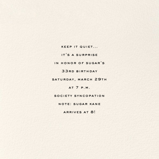 Balloon Birthday - Invitation by kate spade new york - Back