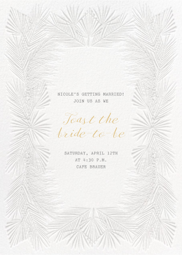 Embossed Palms - Bridal Shower Invitation by paperless_post